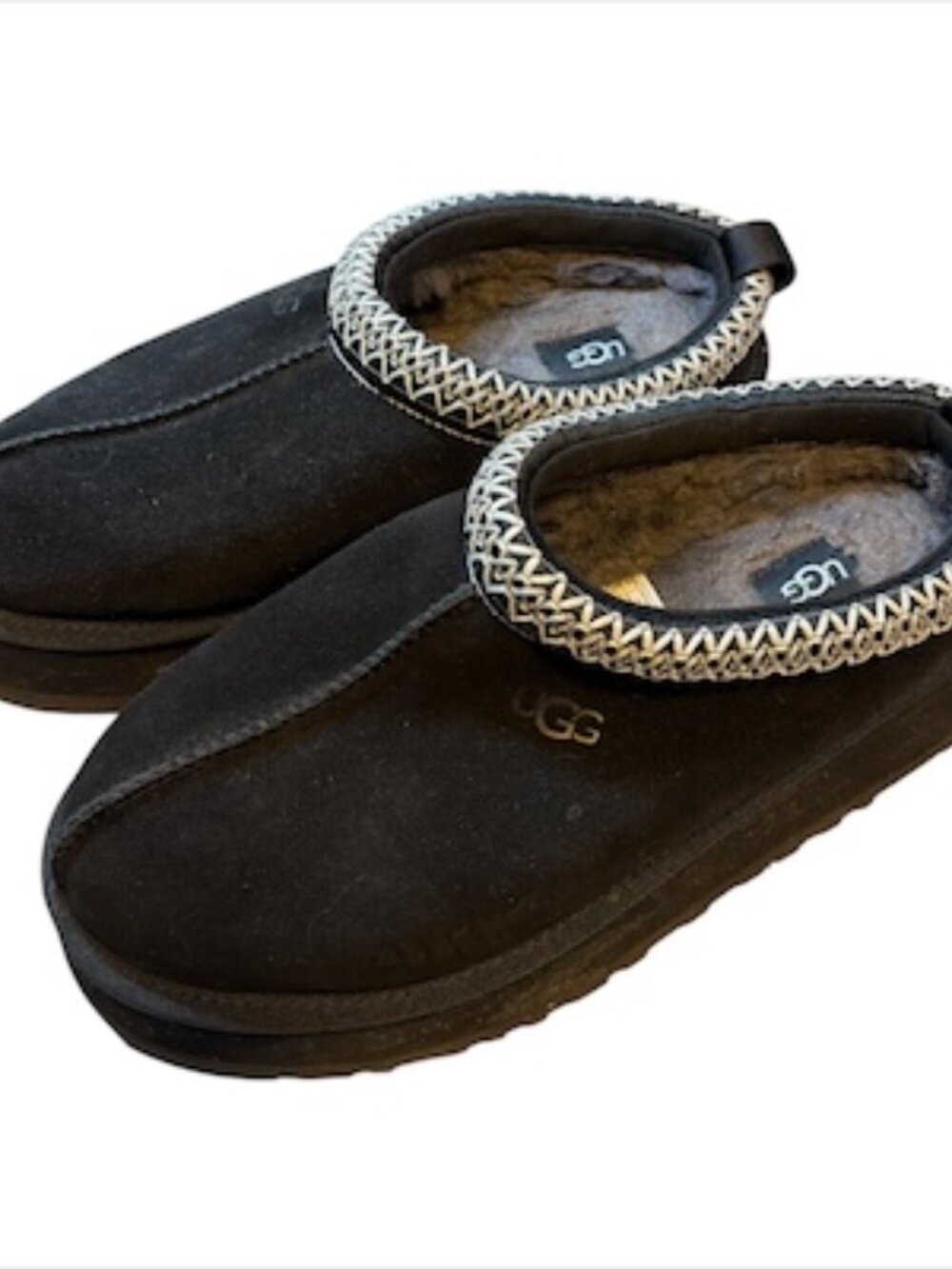 UGG Size 7 Tazz II Black Suede Platform Slipper Clogs Tasman Womens‎ EUC